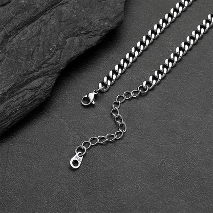  Engraved Name Cuban Chain Necklace with Cross for Men 5/7MM