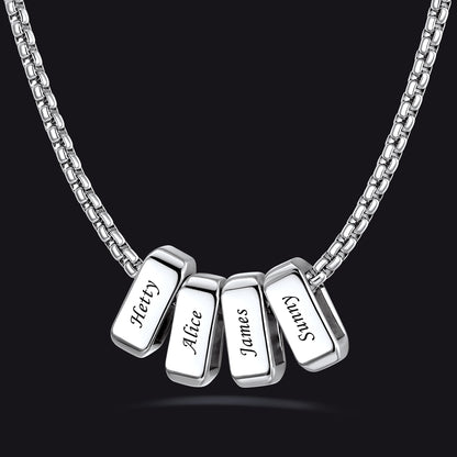 Customized Multi Name Necklace with Box Chain/ Wheat Chain for Men