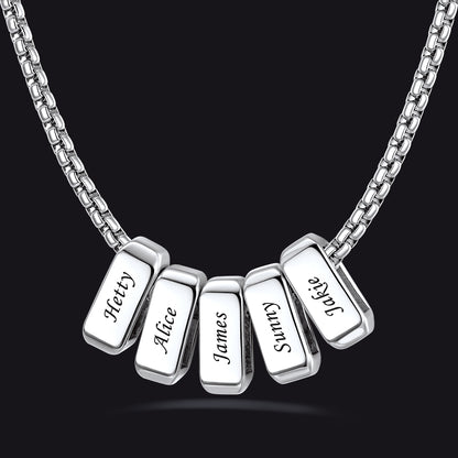 Customized Multi Name Necklace with Box Chain/ Wheat Chain for Men