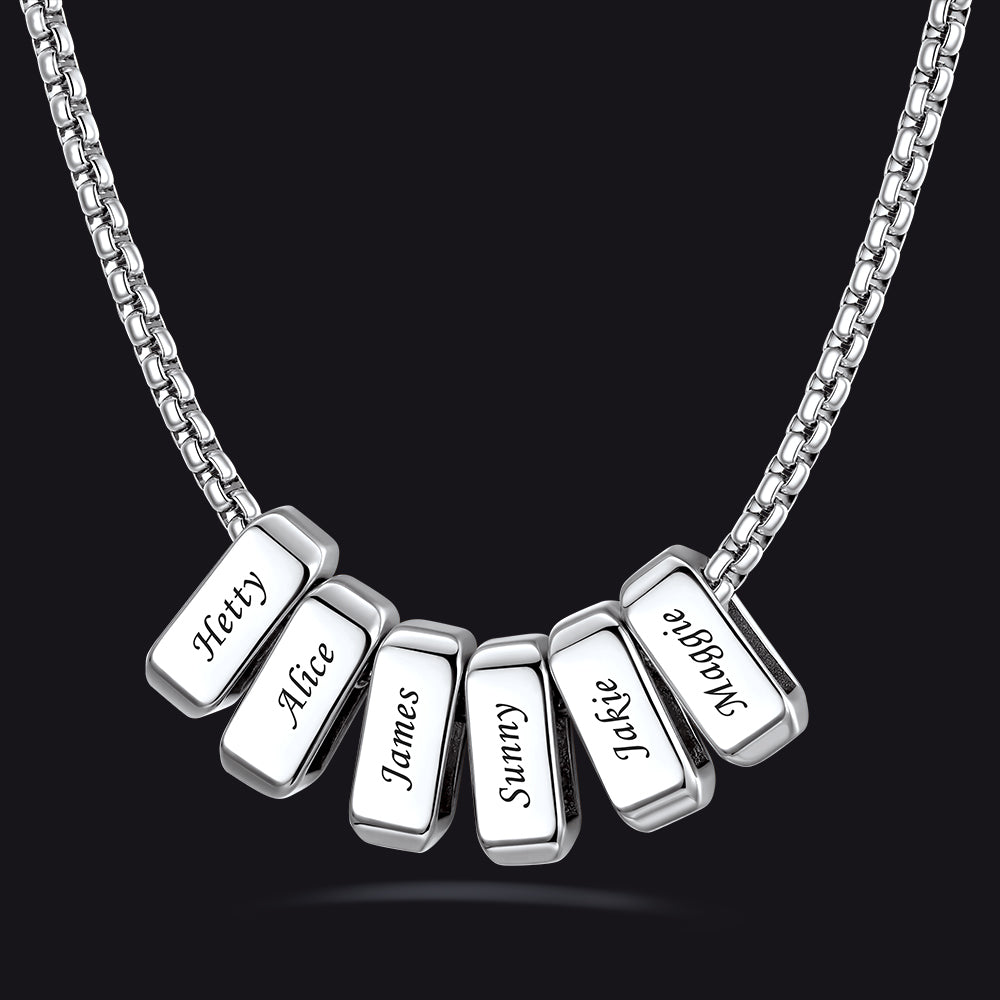 Customized Multi Name Necklace with Box Chain/ Wheat Chain for Men