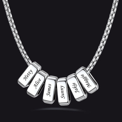 Customized Multi Name Necklace with Box Chain/ Wheat Chain for Men