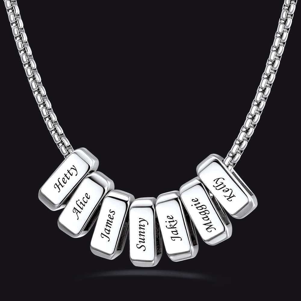 Customized Multi Name Necklace with Box Chain/ Wheat Chain for Men
