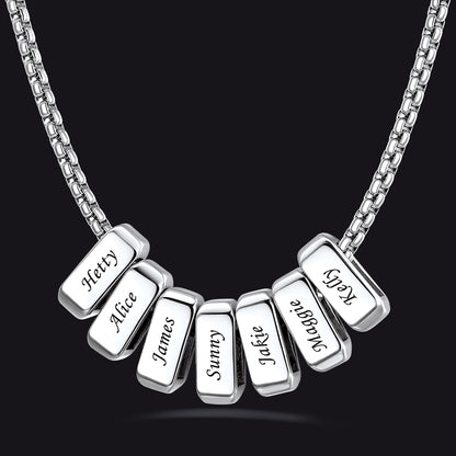 Customized Multi Name Necklace with Box Chain/ Wheat Chain for Men
