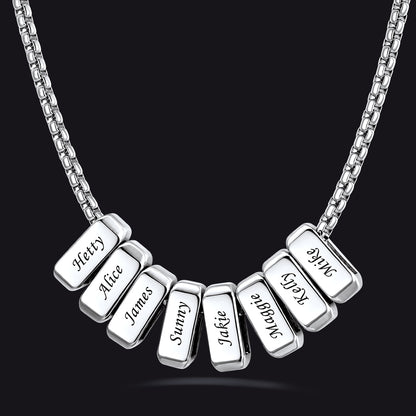 Customized Multi Name Necklace with Box Chain/ Wheat Chain for Men