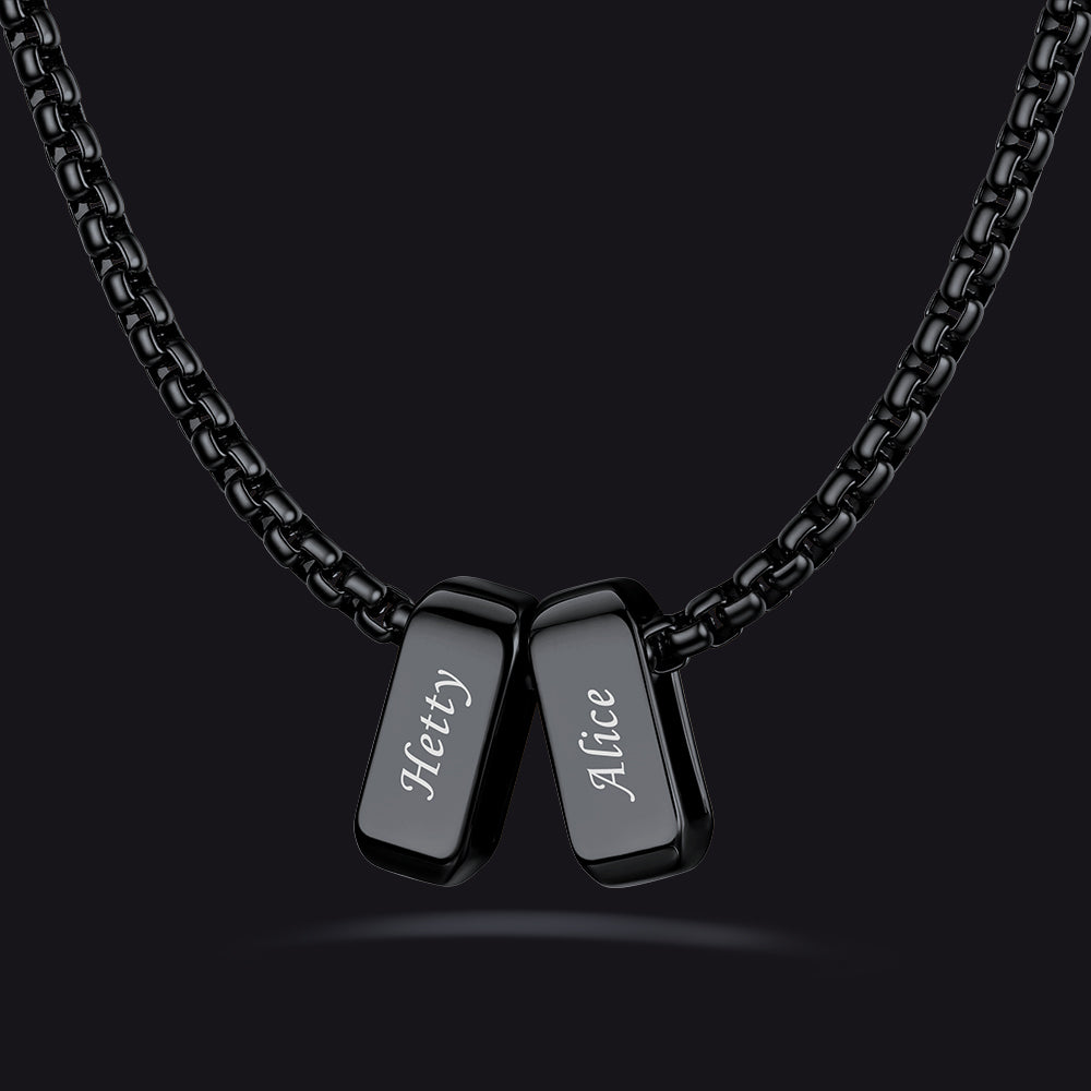 Customized Multi Name Necklace with Box Chain/ Wheat Chain for Men