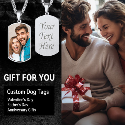 FaithHeart Personalized Photo Dog Tags Necklace For Men FaithHeart