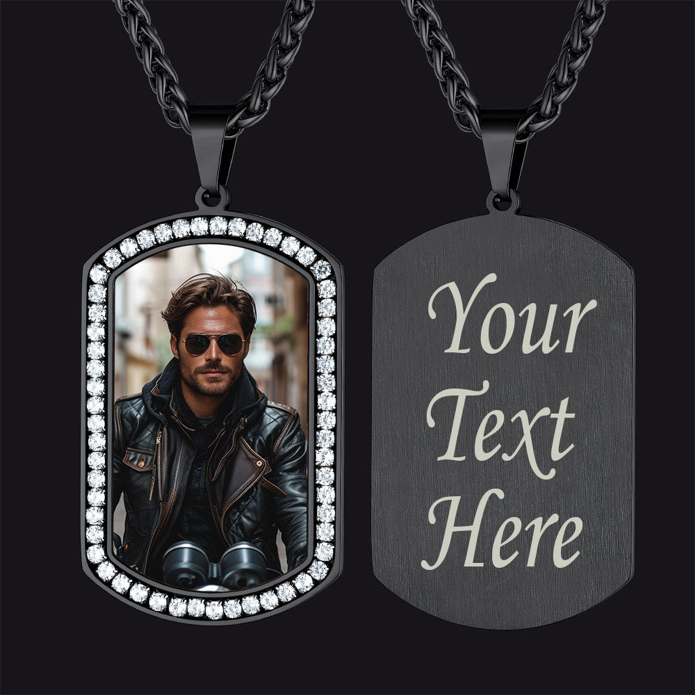 FaithHeart Customized Picture Engraved Dog Tag Necklace for Men/women FaithHeart