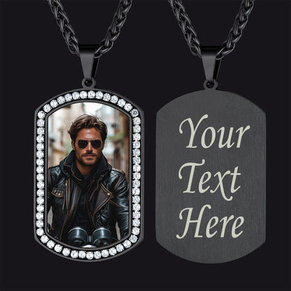 FaithHeart Customized Picture Engraved Dog Tag Necklace for Men/women FaithHeart