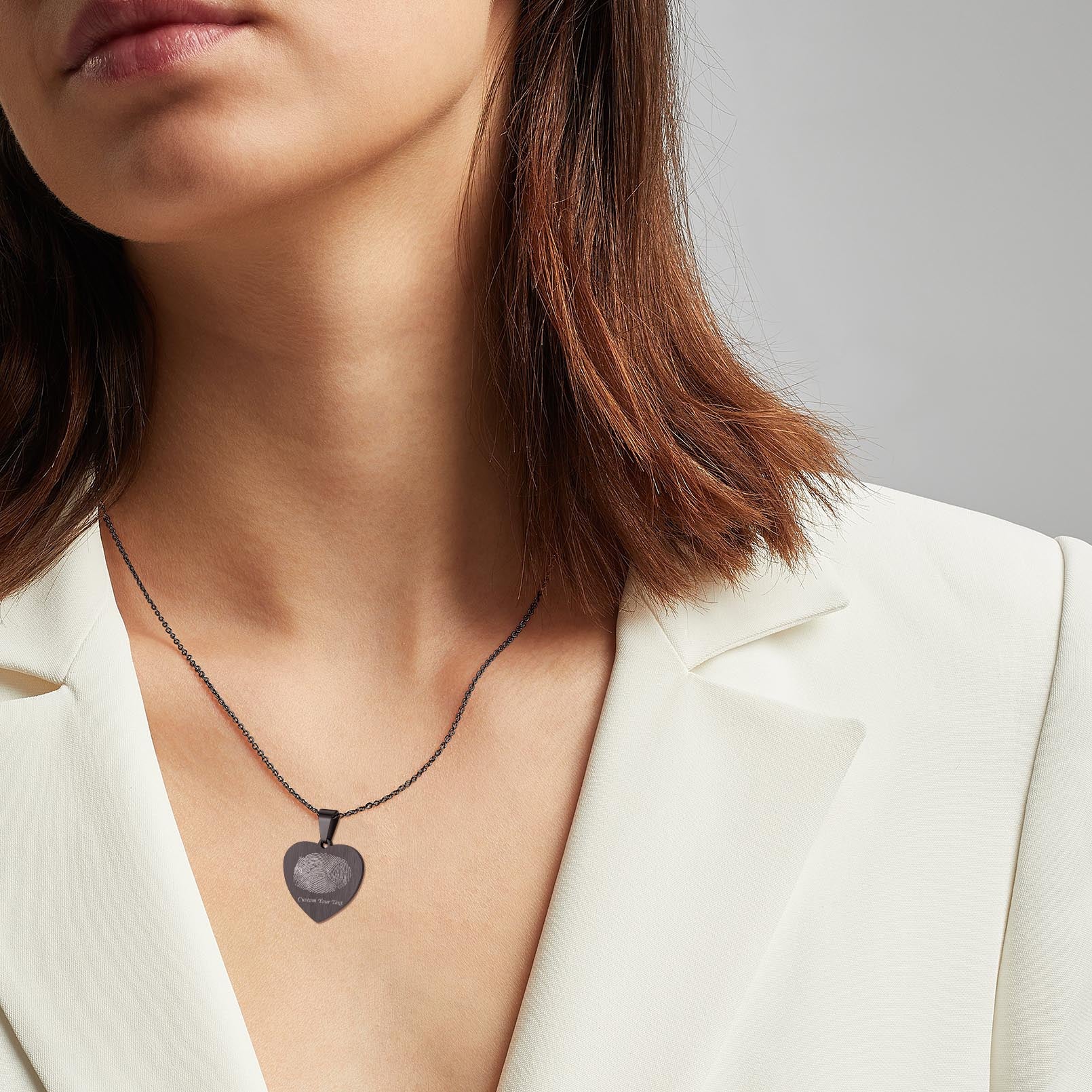 Customized Heart Photo Fingerprint Necklace FaithHeart Jewelry