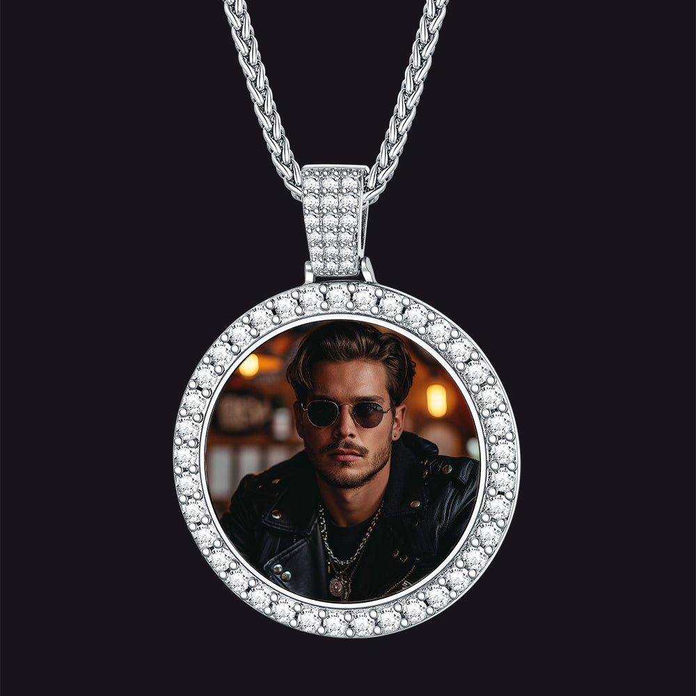 FaithHeart Custom Picture Necklace Memorial Pendant for Men FaithHeart