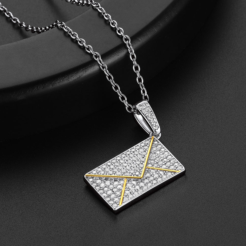 Persoanlised Picture Envelop Love Letter Necklace with CZ Gifts for Women