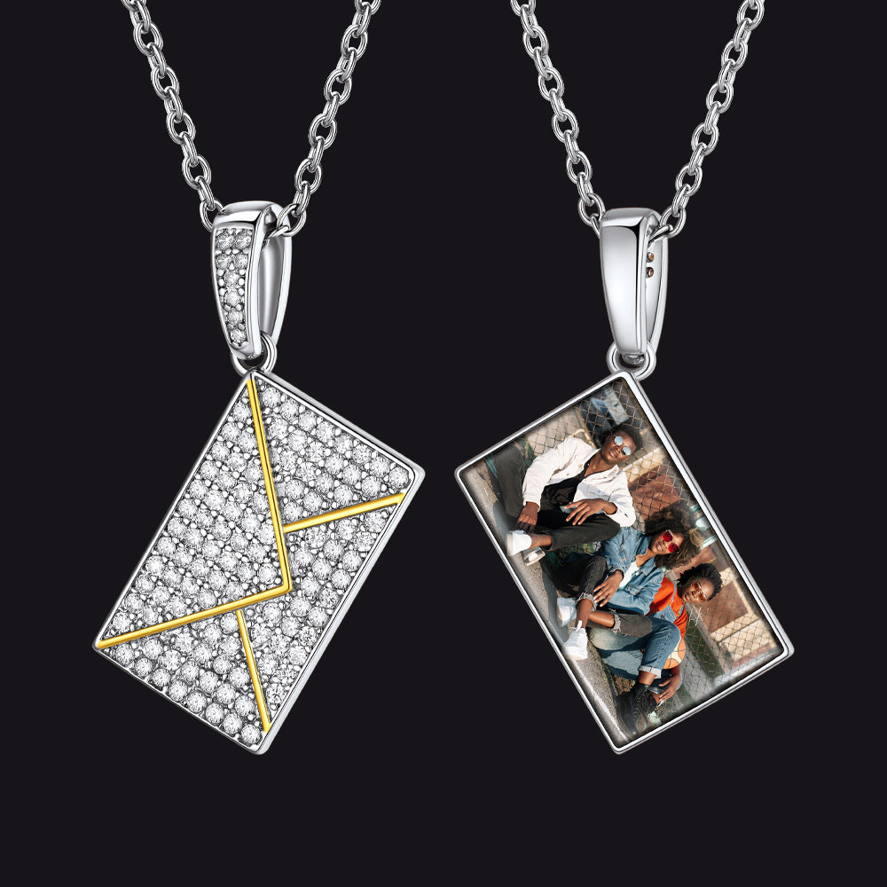 Persoanlised Picture Envelop Love Letter Necklace with CZ Gifts for Women