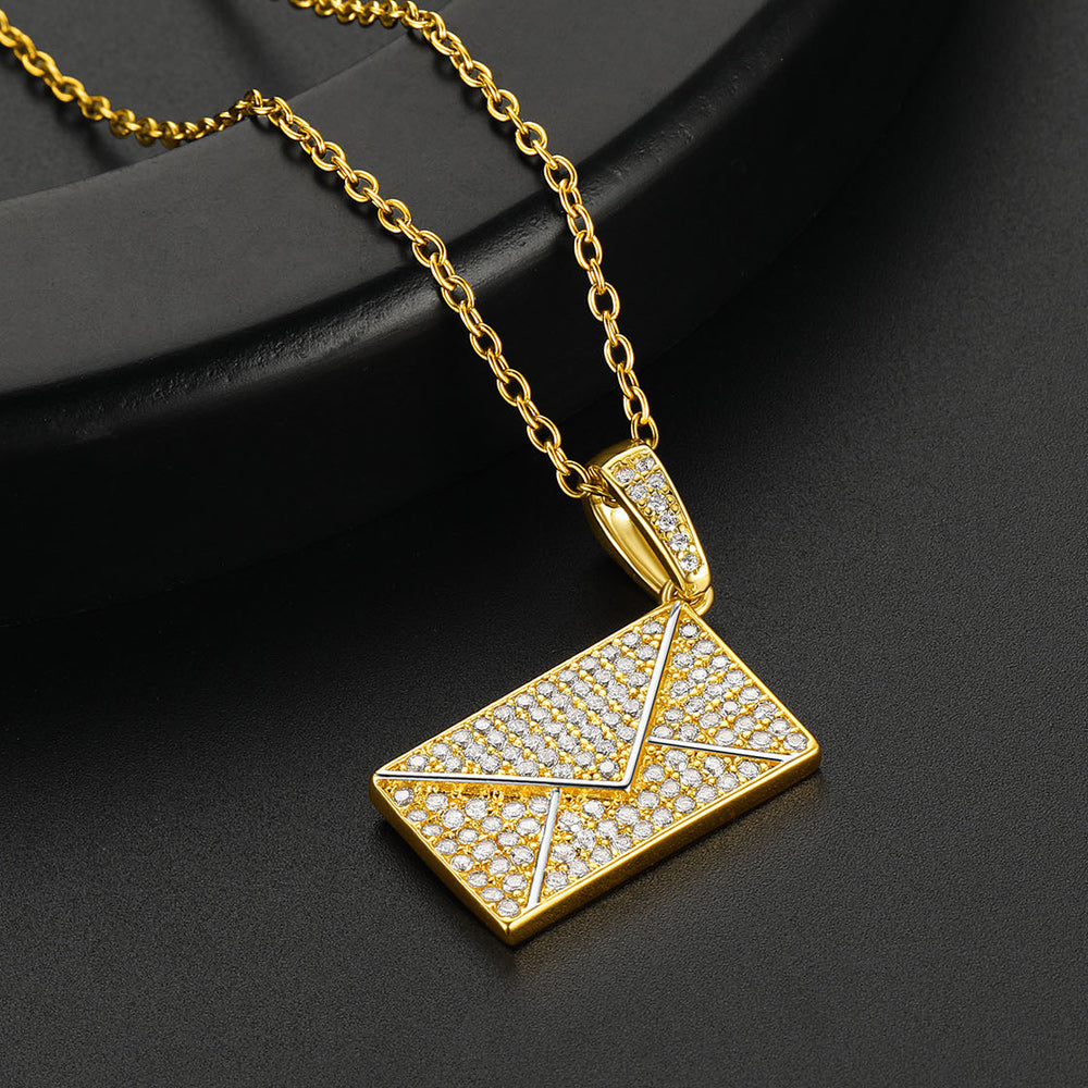 Persoanlised Picture Envelop Love Letter Necklace with CZ Gifts for Women