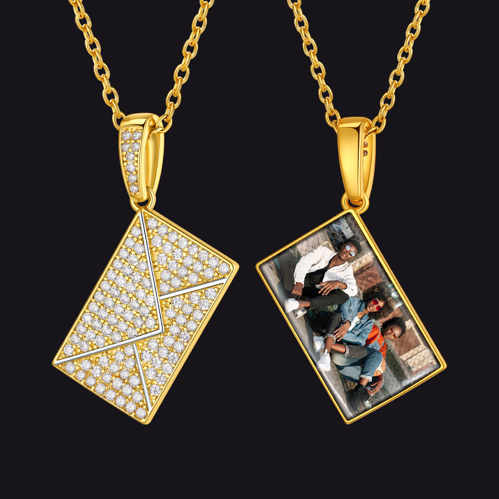 Persoanlised Picture Envelop Love Letter Necklace with CZ Gifts for Women