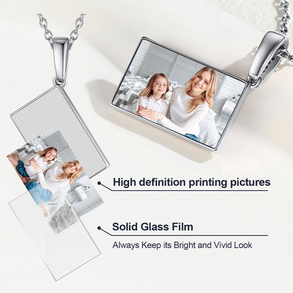 Persoanlised Picture CZ Envelop Necklace with Birthstone Gifts for Women