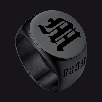 Masculine Personalized Name Signet Ring