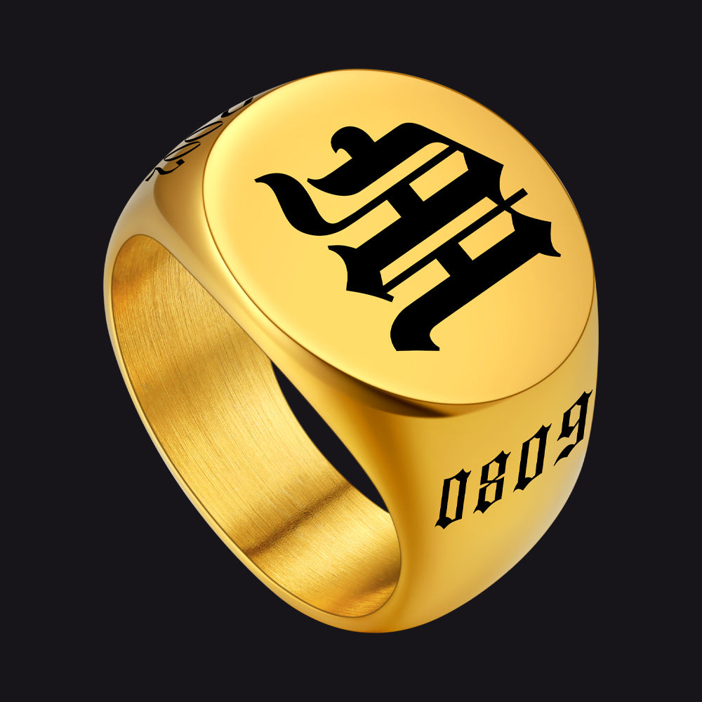 Personalized Engraved Ring for Men Jewelry