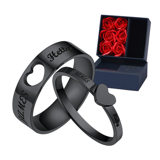 Personalized His and Hers Matching Promise Rings for Coupleimg