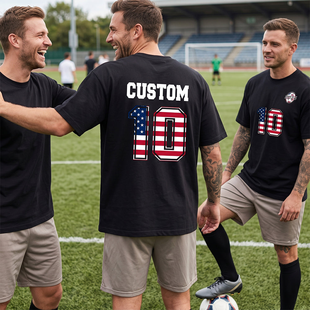 World Cup 2026 Custom National Flag Jersey Number Soccer T-Shirt for Men Sports Fan Gift
