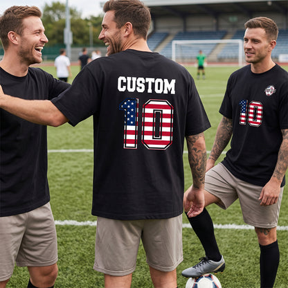 World Cup 2026 Custom National Flag Jersey Number Soccer T-Shirt for Men Sports Fan Gift