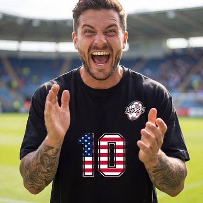 World Cup 2026 Custom National Flag Jersey Number Soccer T-Shirt for Men Sports Fan
