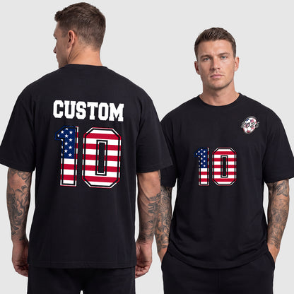 Black World Cup 2026 Custom National Flag Jersey Number Soccer T-Shirt for Men Sports Fan