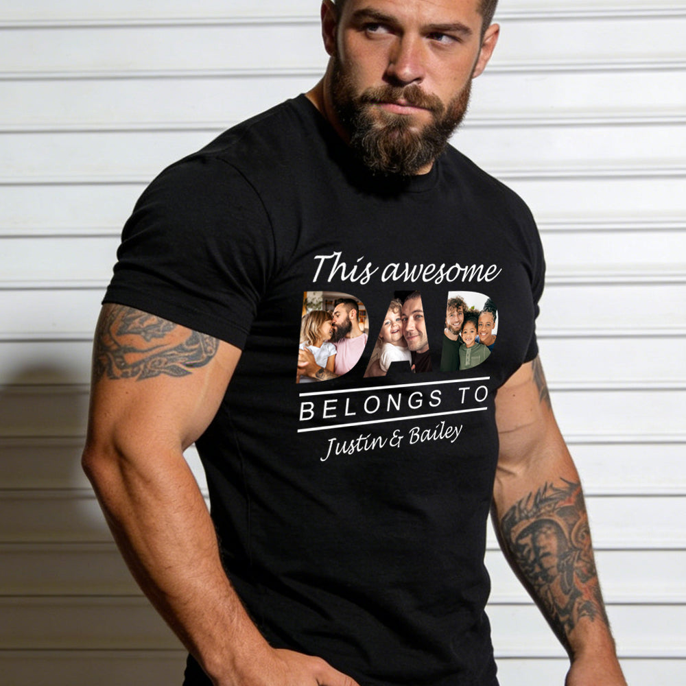 Custom Picture T-Shirt Personalized Father's Day Gift for Dad