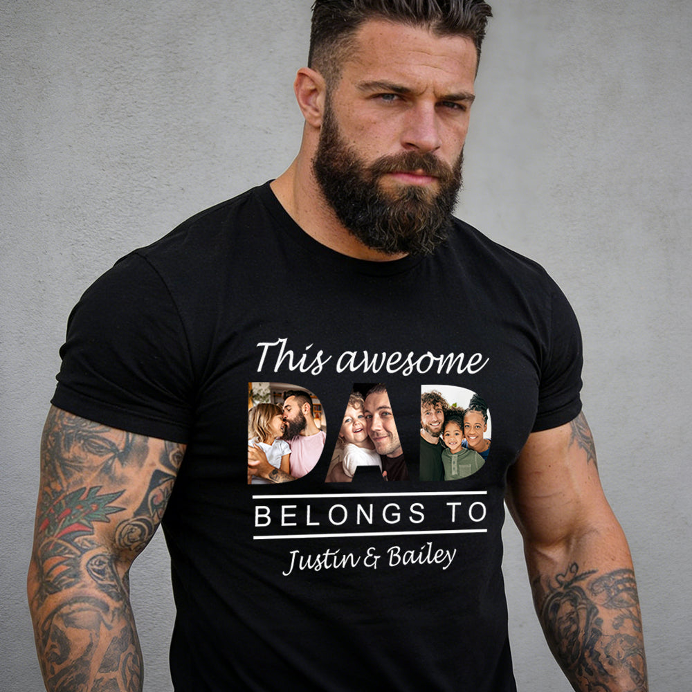 Custom Picture T-Shirt Personalized Father's Day Gift for Dad