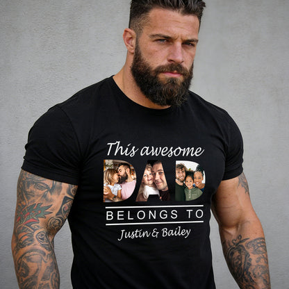 Custom Picture T-Shirt Personalized Father's Day Gift for Dad