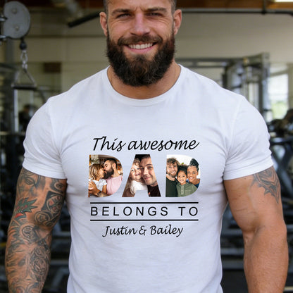 Custom Picture T-Shirt Personalized Father's Day Gift for Dad