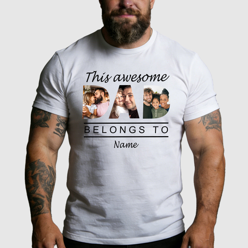 Custom Picture T-Shirt Personalized Father's Day Gift for Dad