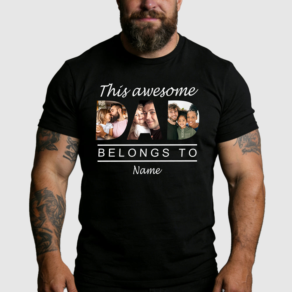 Custom Picture T-Shirt Personalized Father's Day Gift for Dad