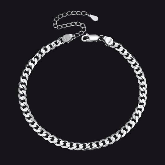 Silver chain bracelet on a black backgroundimg