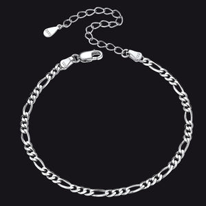 S925 silver Figaro chain bracelet for men