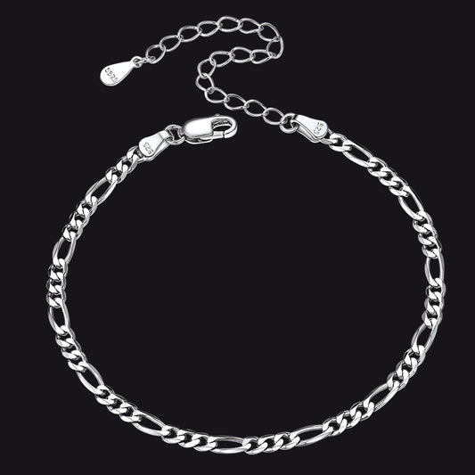 S925 silver Figaro chain bracelet for menimg