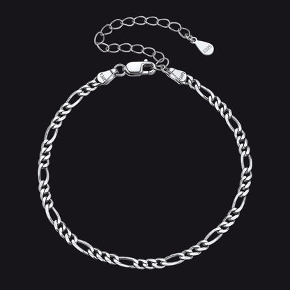 S925 silver Figaro chain bracelet for men