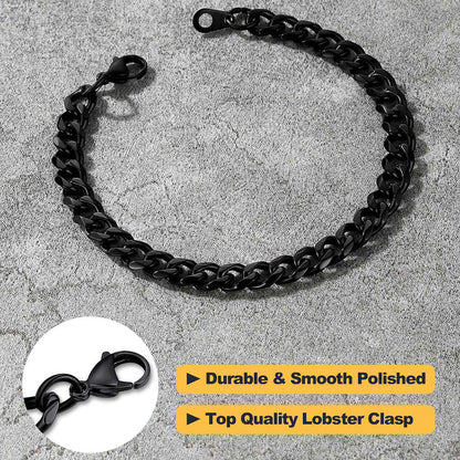 Black chain leash with lobster clasp on a gray background