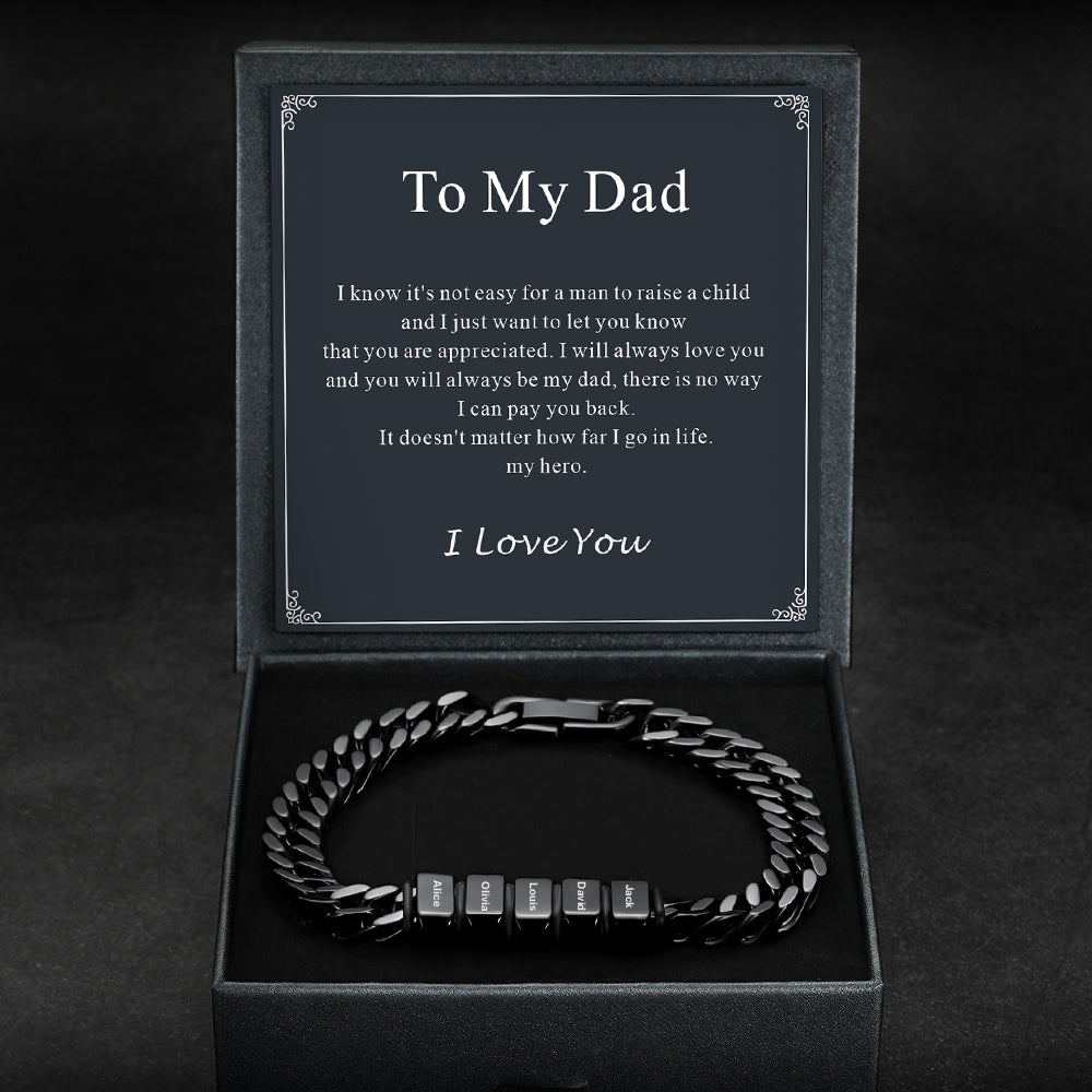 Customized Engraved Multiple Name Cuban Link Chain Braceletimg