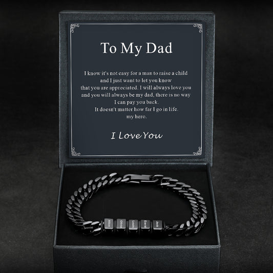 Customized Engraved Multiple Name Cuban Link Chain Braceletimg