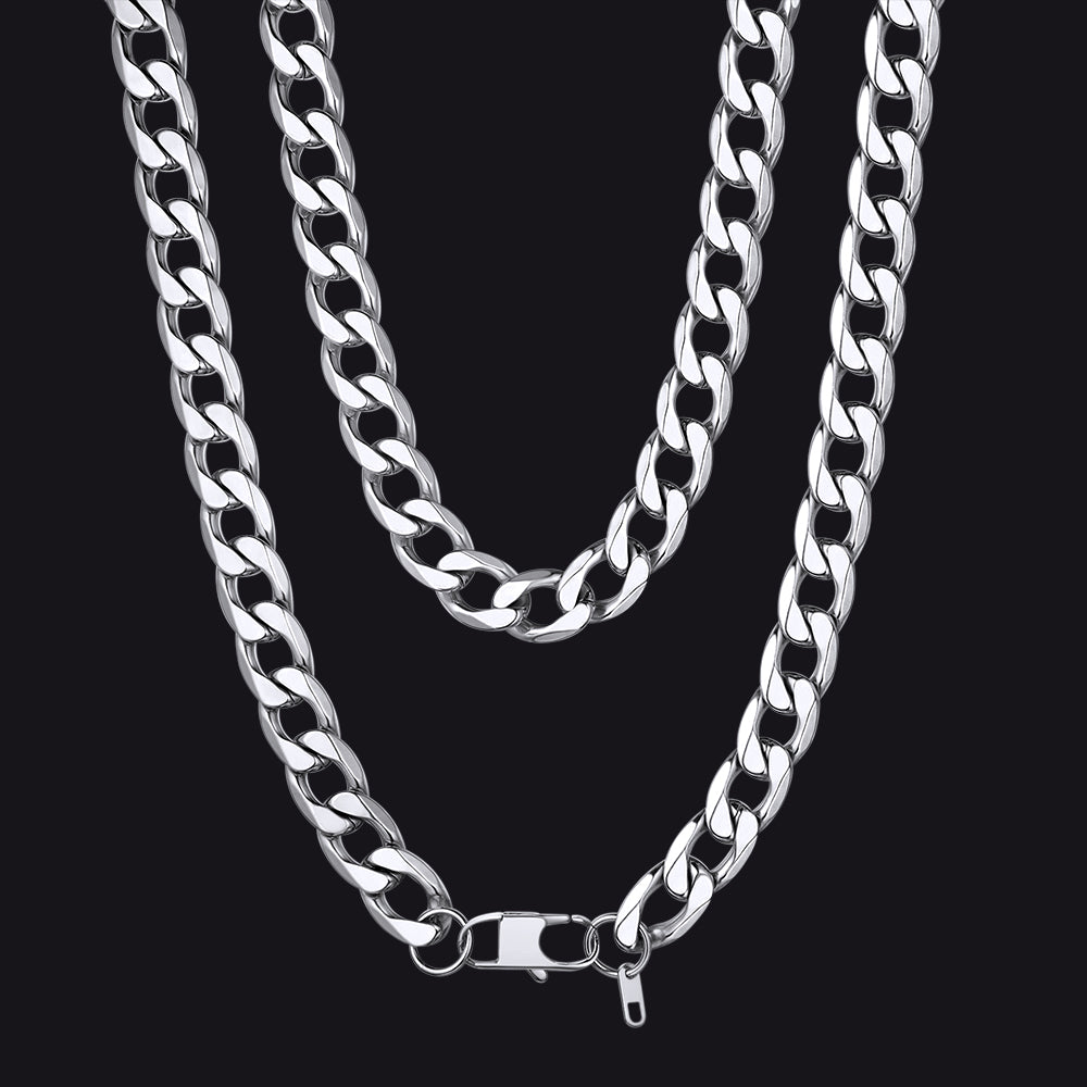 Cuban Link Curb Chain Stainless Steel Necklace for Men Women