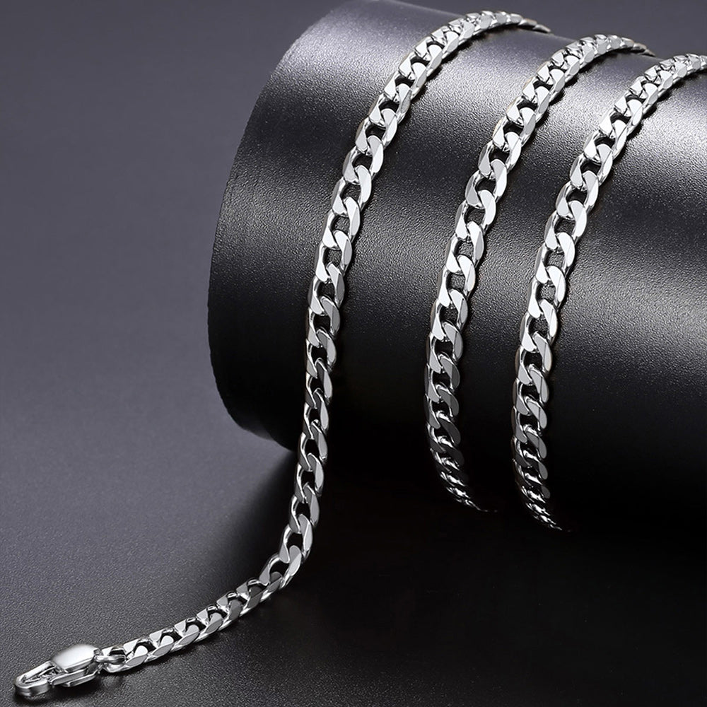 4mm chunky stainless steel Cuban link curb chain for men