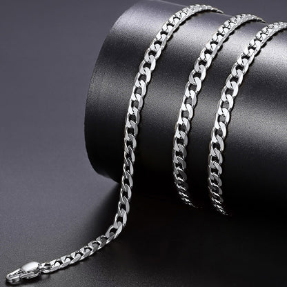 4mm chunky stainless steel Cuban link curb chain for men