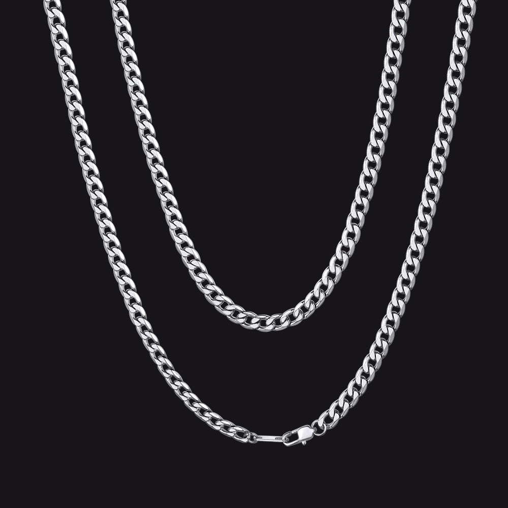 Cuban Link Curb Chain Stainless Steel Necklace for Men Women