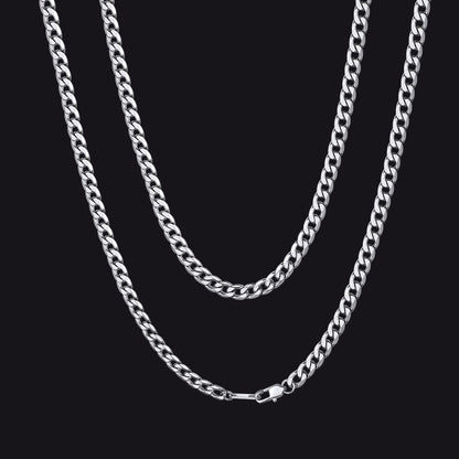 Cuban Link Curb Chain Stainless Steel Necklace for Men Women
