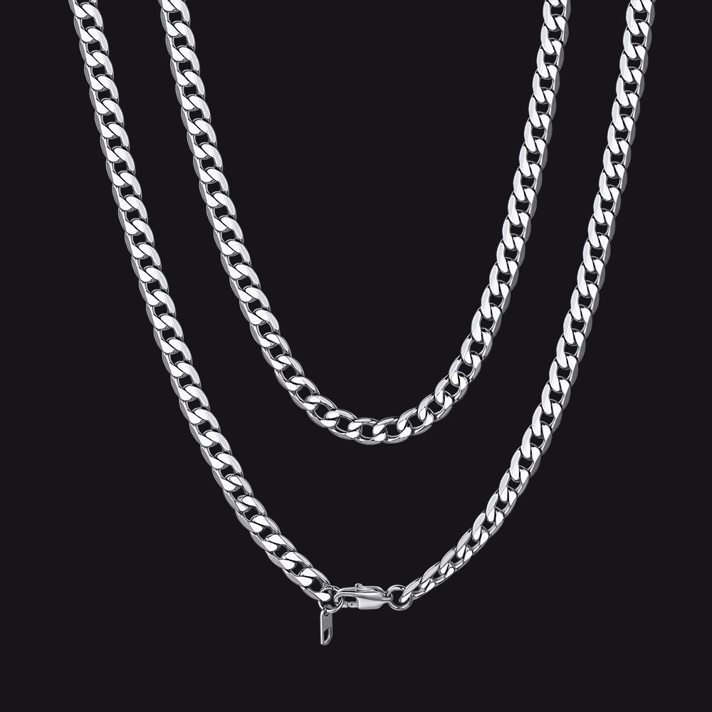 Cuban Link Curb Chain Stainless Steel Necklace for Men Women