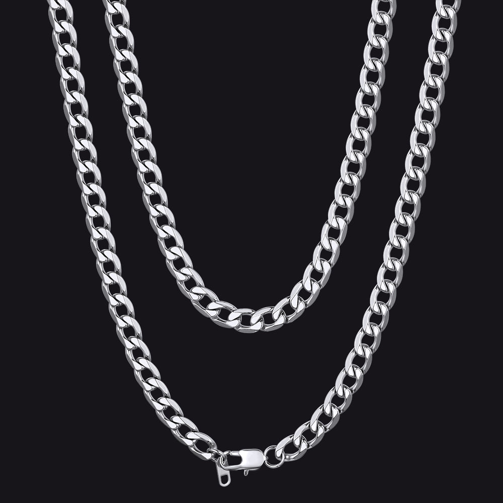 Cuban Link Curb Chain Stainless Steel Necklace for Men Women