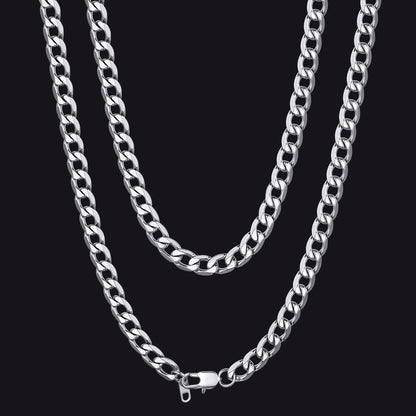 Cuban Link Curb Chain Stainless Steel Necklace for Men Women