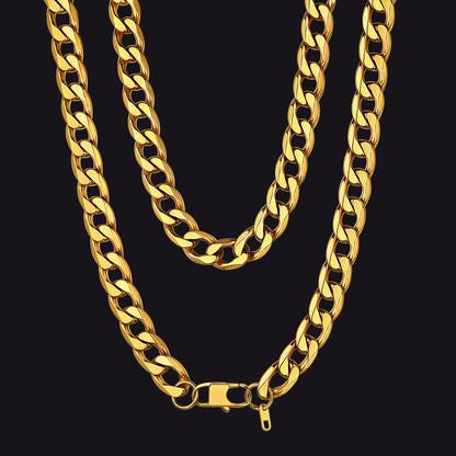 Cuban Link Curb Chain Stainless Steel Necklace for Men Women