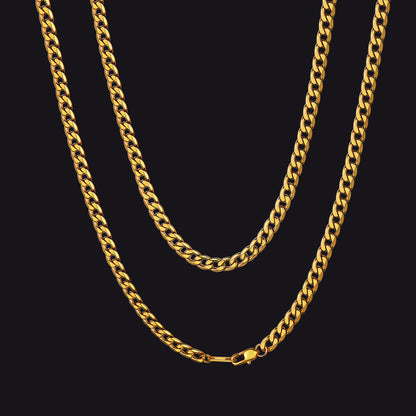 Cuban Link Curb Chain Stainless Steel Necklace for Men Women
