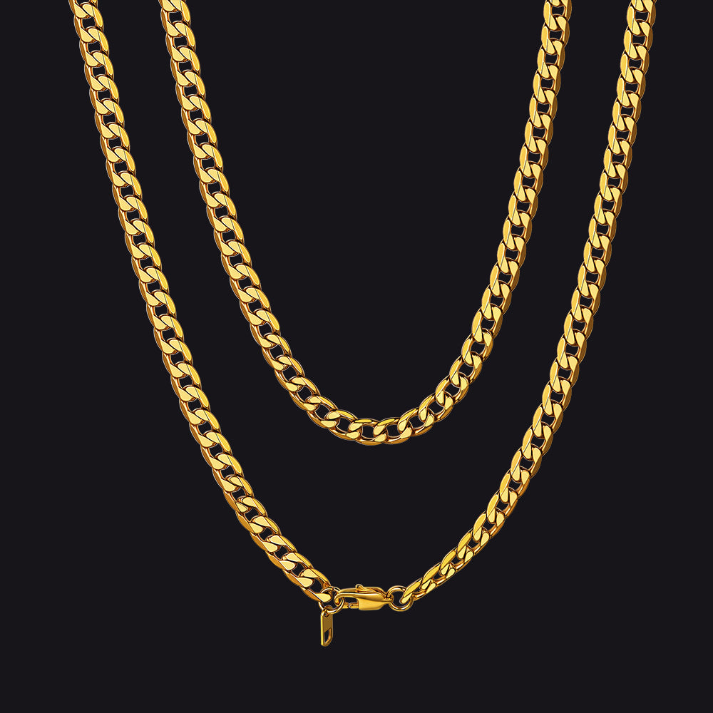 Cuban Link Curb Chain Stainless Steel Necklace for Men Women